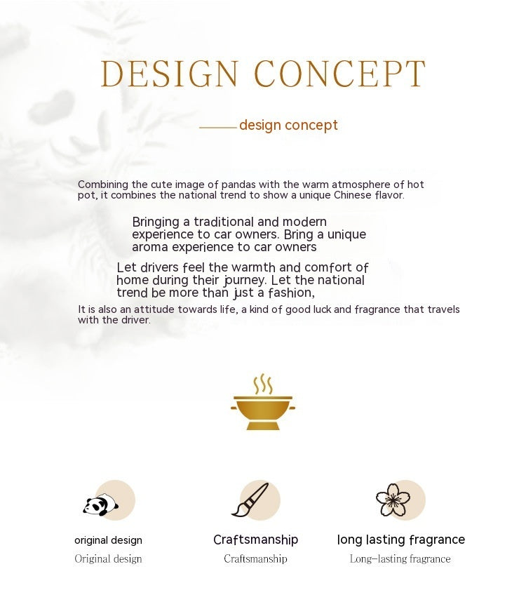 Panda Hot Pot Car Fragrance Outlet Perfume Decoration