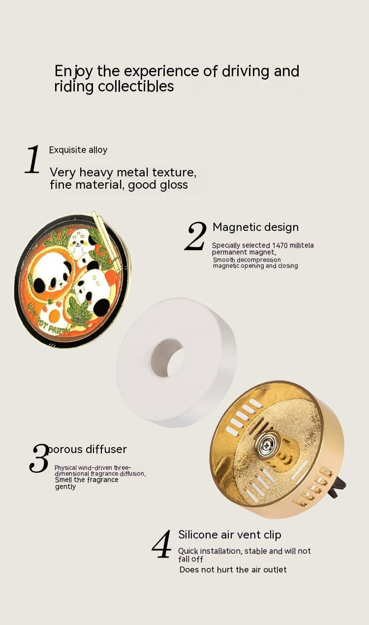 Panda Hot Pot Car Fragrance Outlet Perfume Decoration