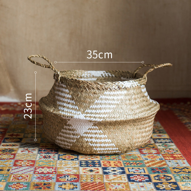 Straw storage basket, storage basket can be folded