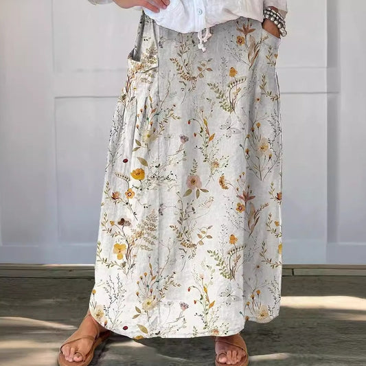Women's Vintage Printed Classical Floral Skirt