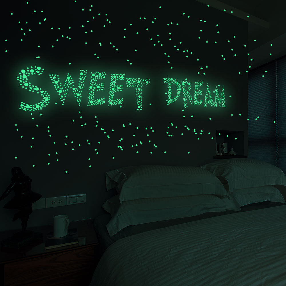 3D Bubble Stars Dots Luminous Wall Sticker