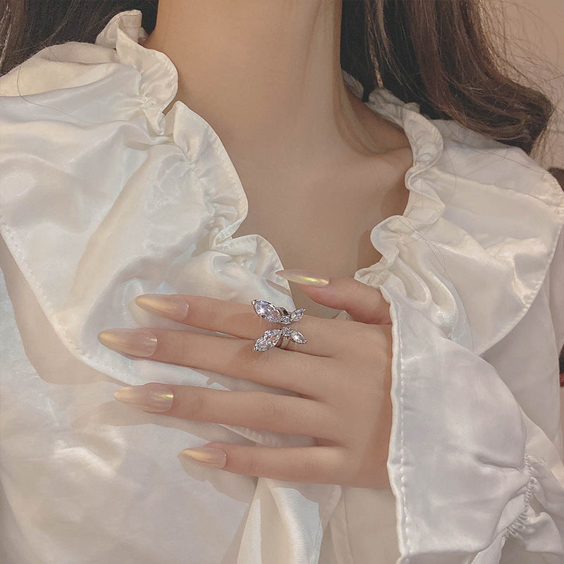 Zircon Butterfly Index Finger Ring