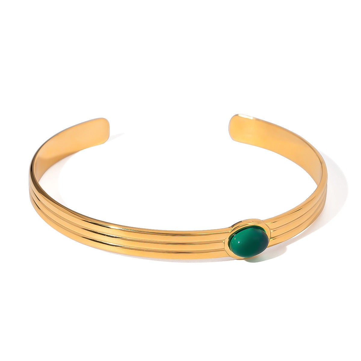 Stainless Steel Green Agate Thread Bracelet Fashion