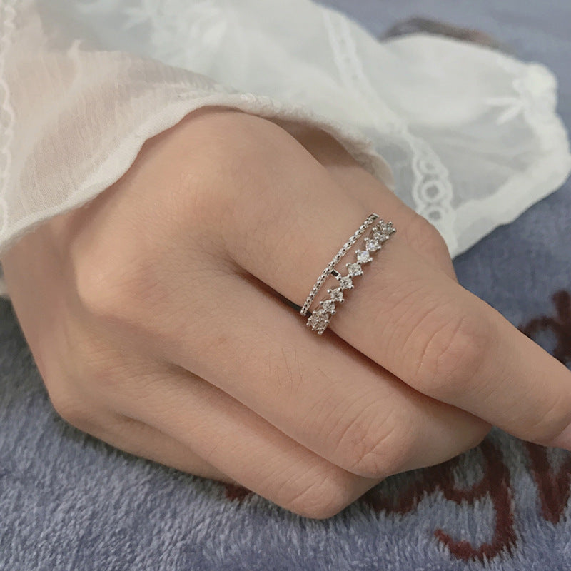Crown Ring Flash Diamond Index Finger Ring