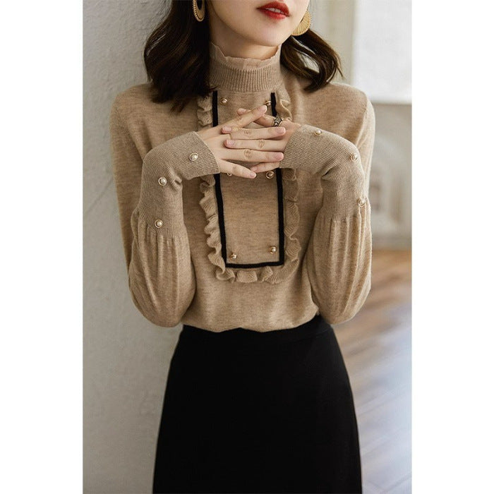 Women's Half Turtleneck Knitted Bottoming Shirt