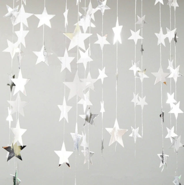 4 meters creative pearl card cardboard stars hanging ornaments hanging flowers wedding party festival celebration layout props