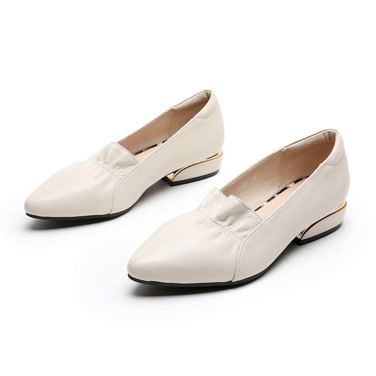 True Soft Leather Flat Sole Single-shoe Women's Low-heeled Shoes