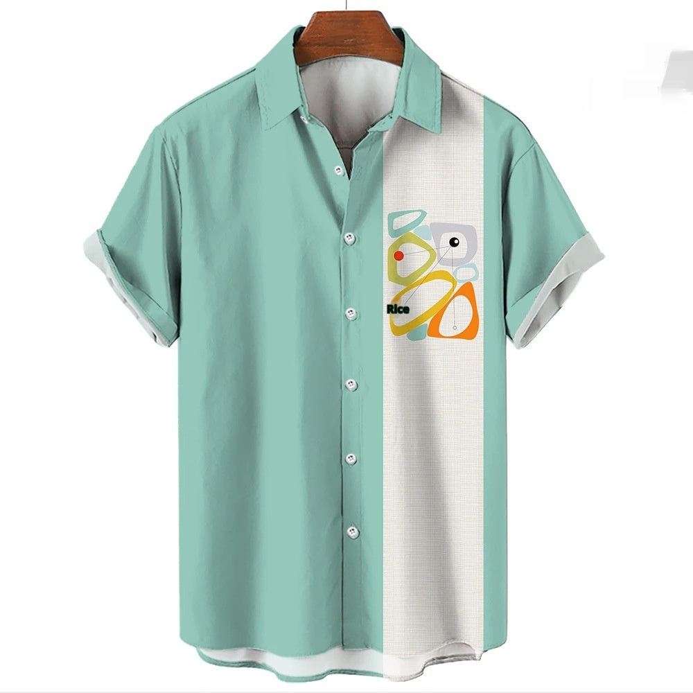 Men's Hawaiian Shirt Casual Button Short Sleeve