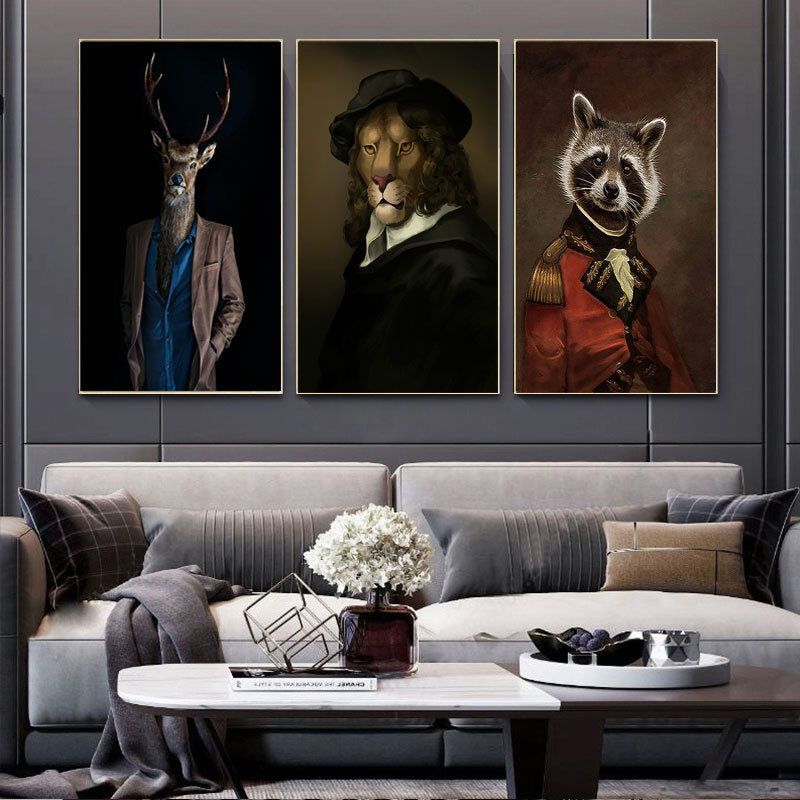 Printed Canvas Painting For Home Decor Creative Elephant Lion Or Zebra