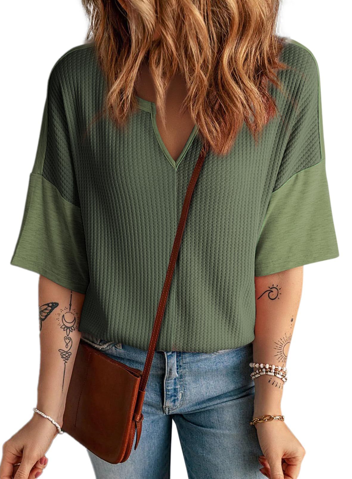 Women's Summer Top Half Sleeve Fluffy Shirt