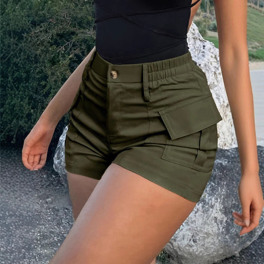 Summer American Casual Solid Color Short Shorts