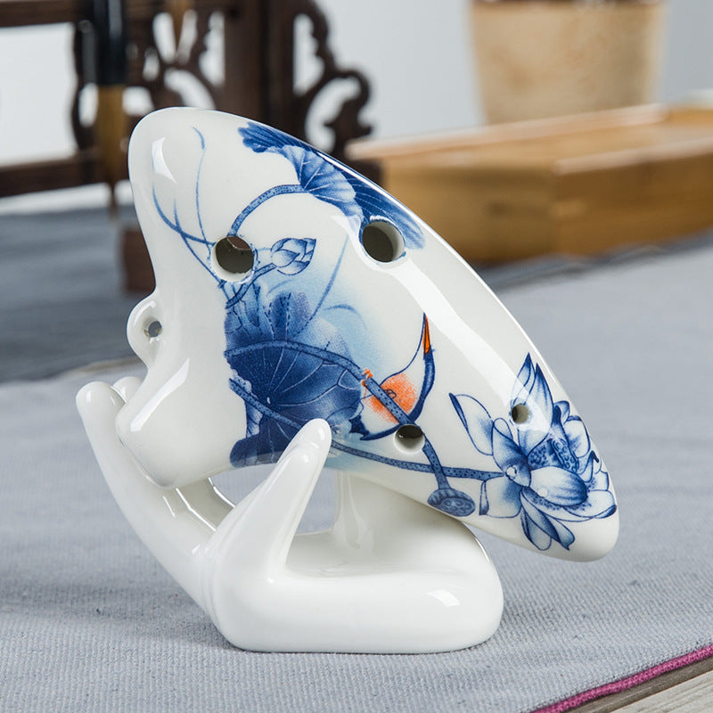 6-hole 12-hole Ocarina Guanyin Hand White Porcelain Ornament