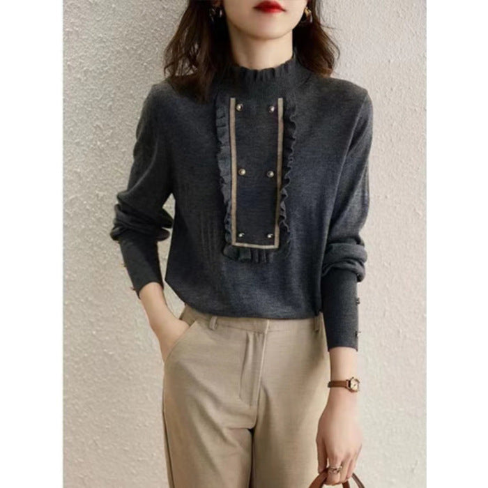 Women's Half Turtleneck Knitted Bottoming Shirt