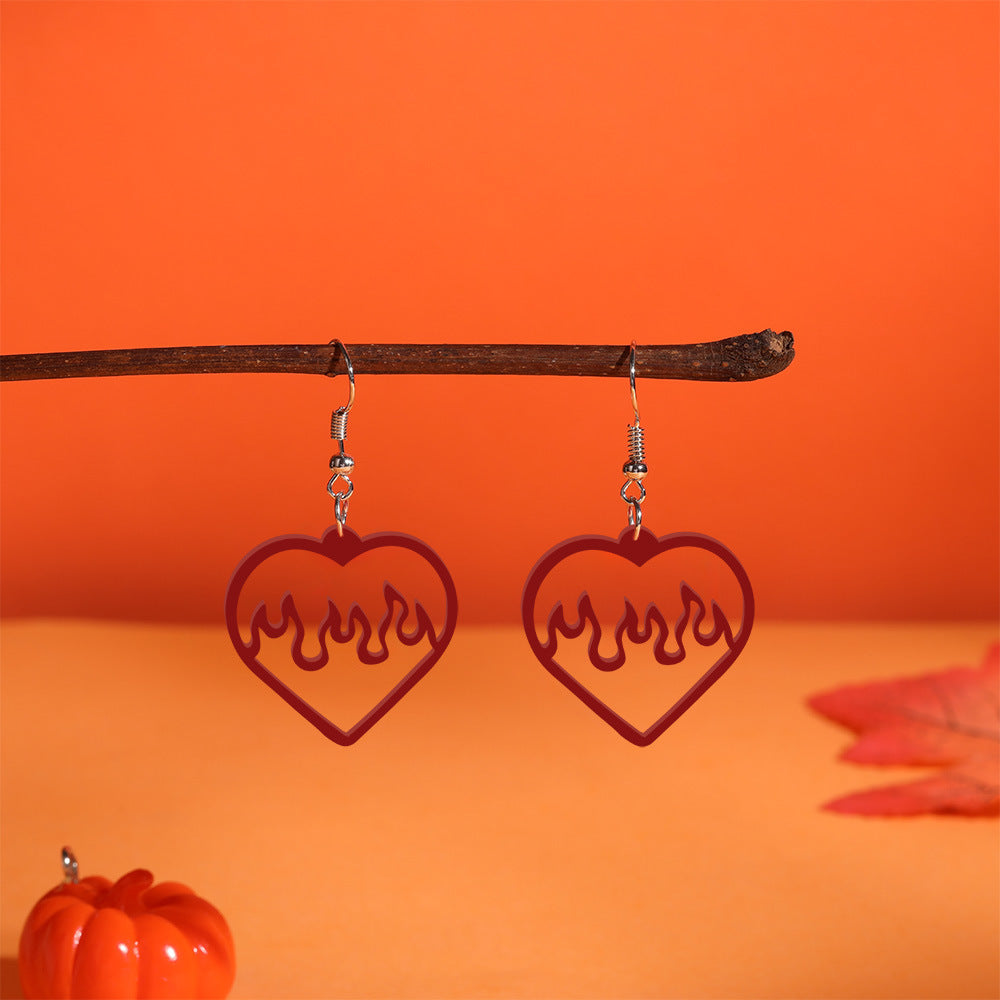 Environmental Acrylic Earrings Halloween Red Love