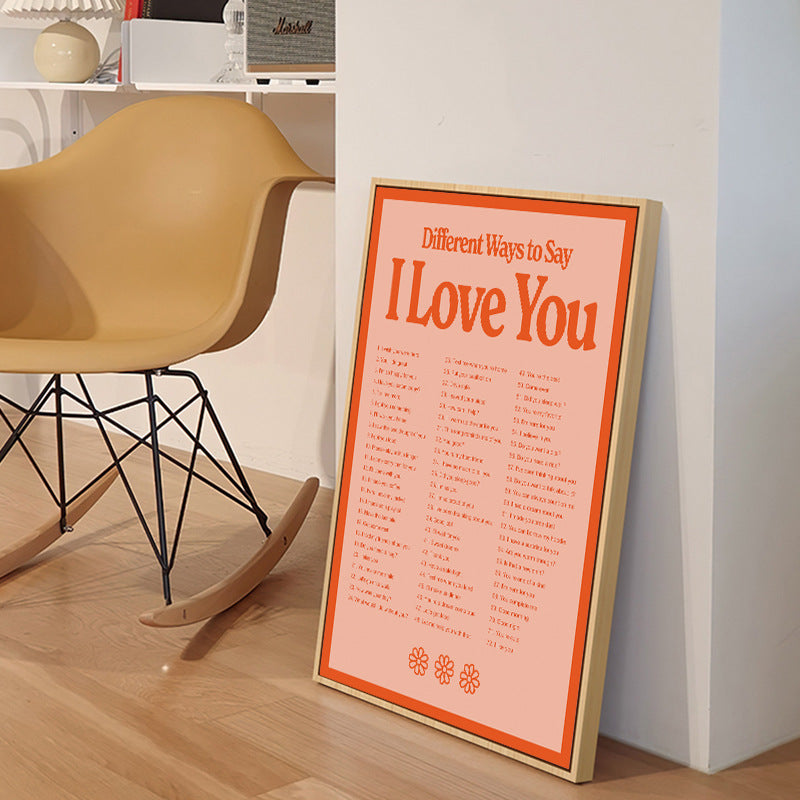 Nordic A Love Letter Minority Bedroom Bedside Decoration Painting