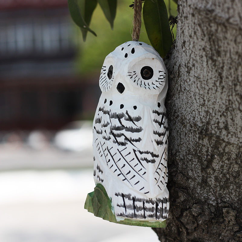 Pure Handmade Wood Carving Fat Bird Chirping