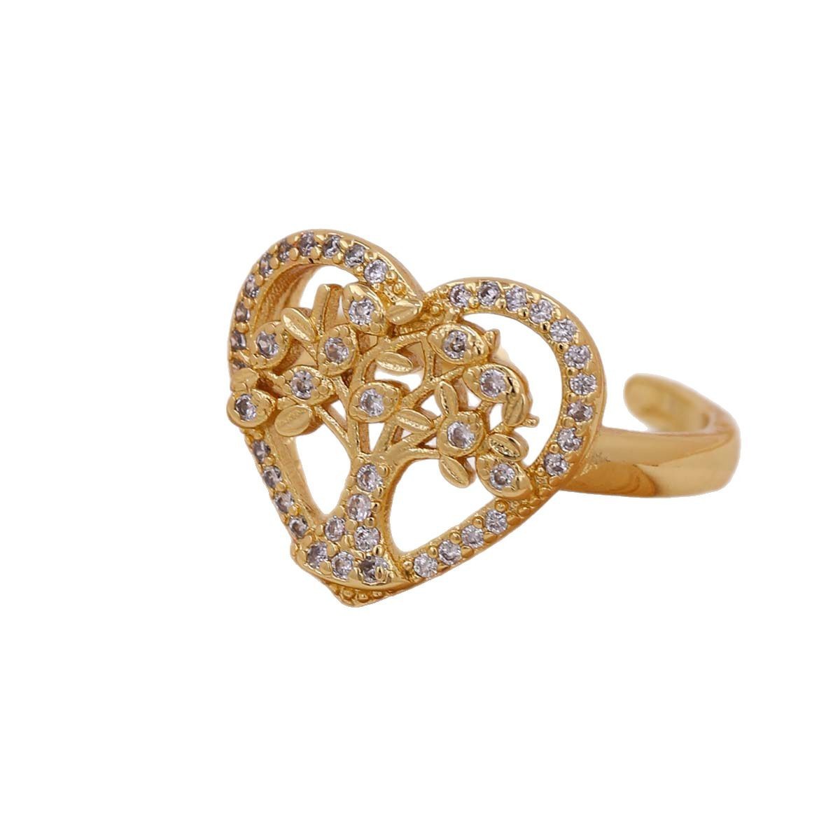 Tree Of Life Women's Ring Gold-plated Inlaid Zircon