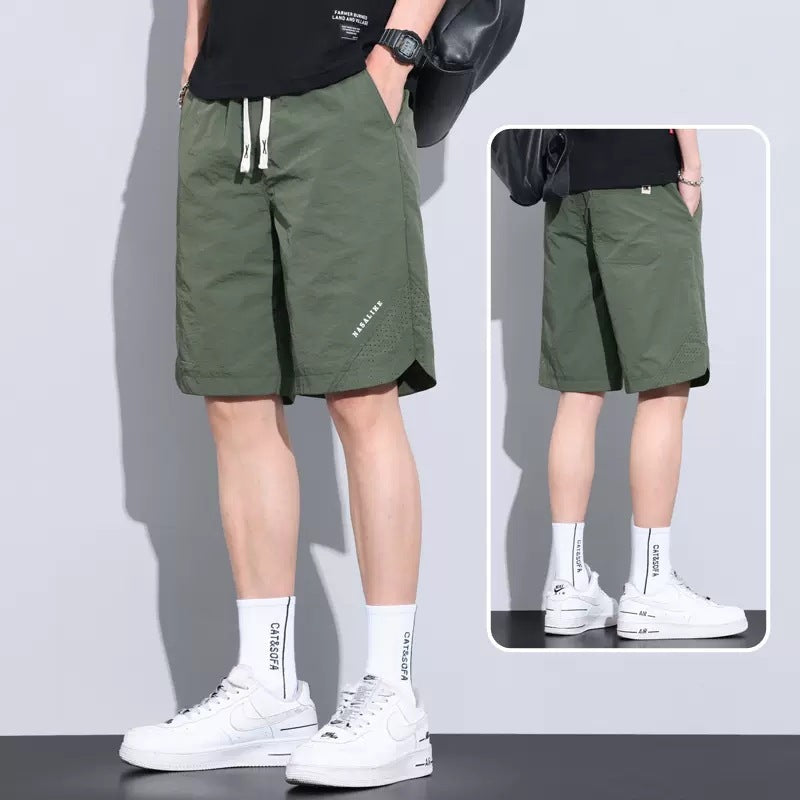 Ice Silk Shorts Thin Loose Sports Quick-drying Knee Length Pants