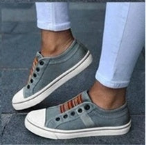 Round head stretch canvas shoe