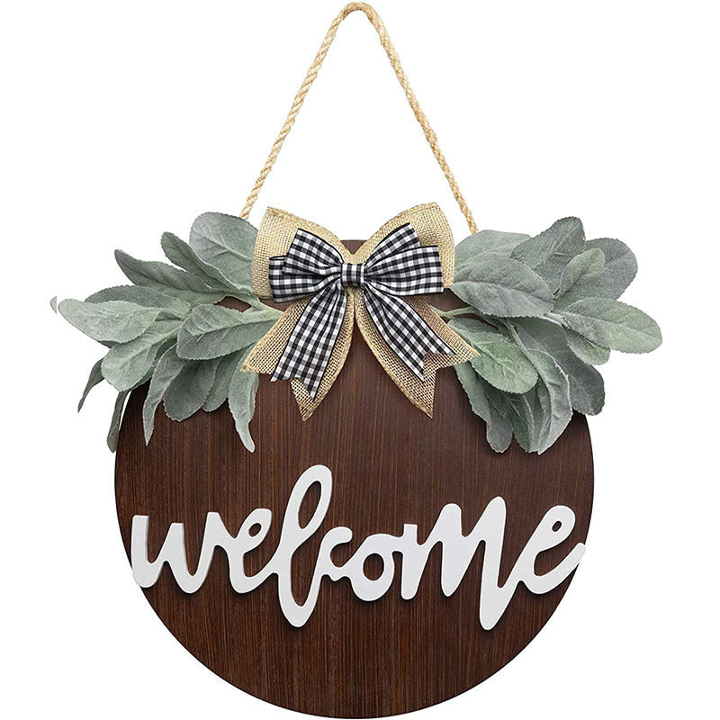 Welcome Wreath Sign For Farmhouse Front Porch Decor Rustic Door