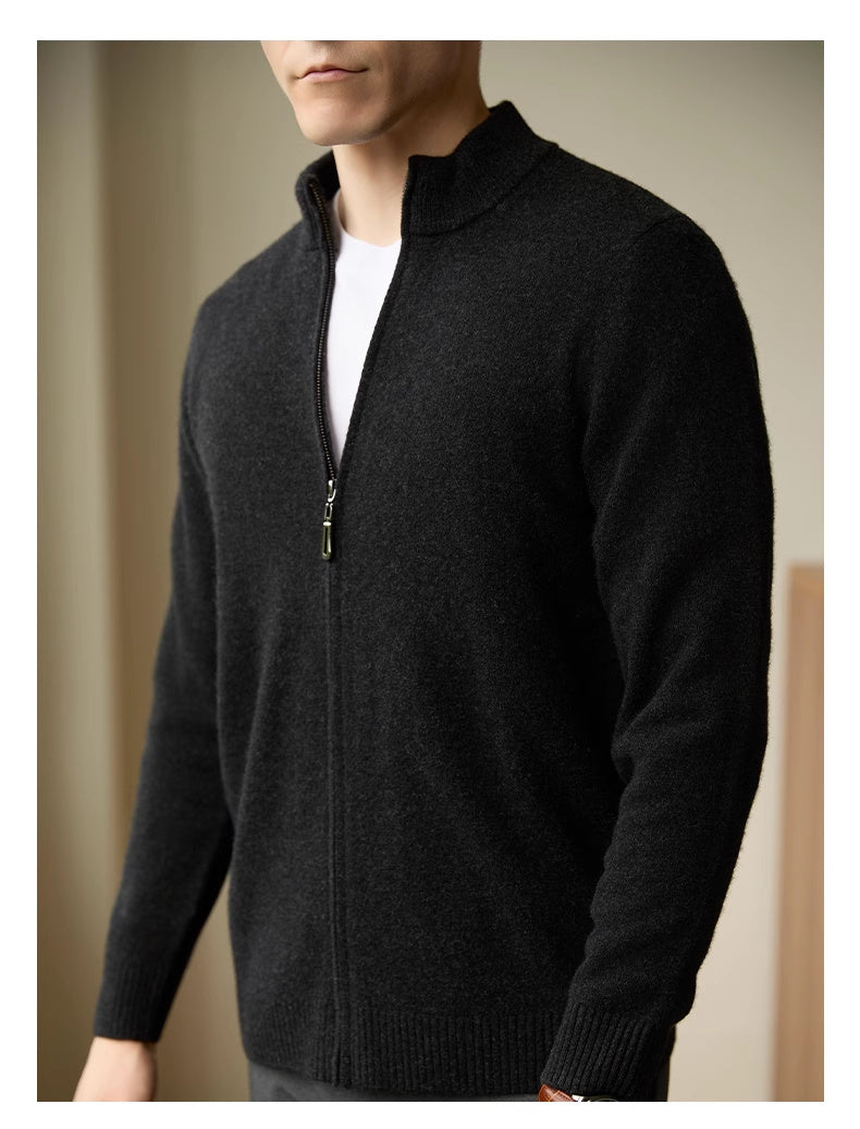 Men's Zipper Stand-up Collar Cardigan Coat