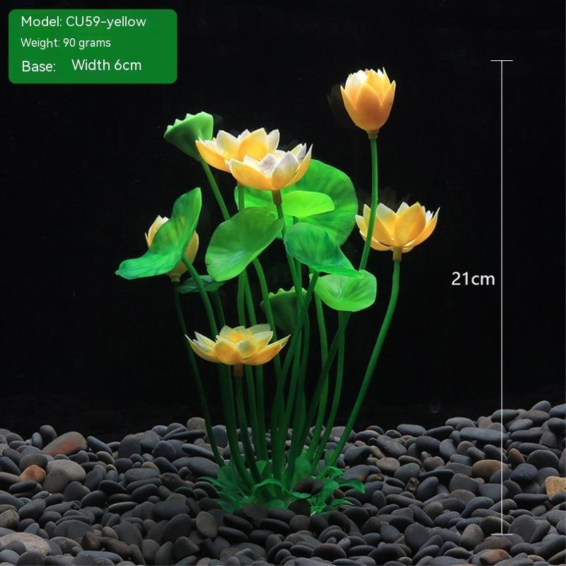 Fish Tank Landscaping Lotus Flowers Water Plants And Simulated Plants