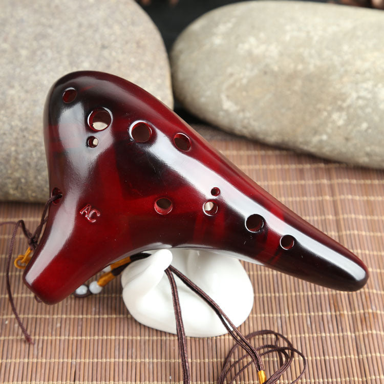 Twelve-hole smoked ocarina tenor C