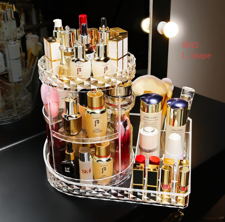 Transparent rotating cosmetic case