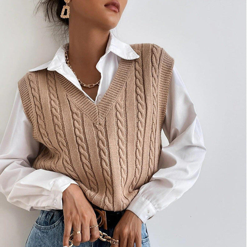 Women's Fashionable All-match Knitted Sweater Vest