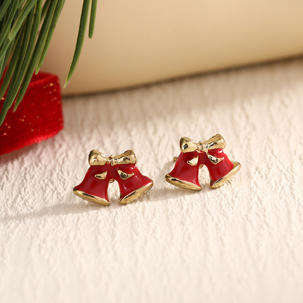 Christmas Fashion Elk Christmas Tree Snowflake Diamond Personalized Three-dimensional Cartoon Earrings