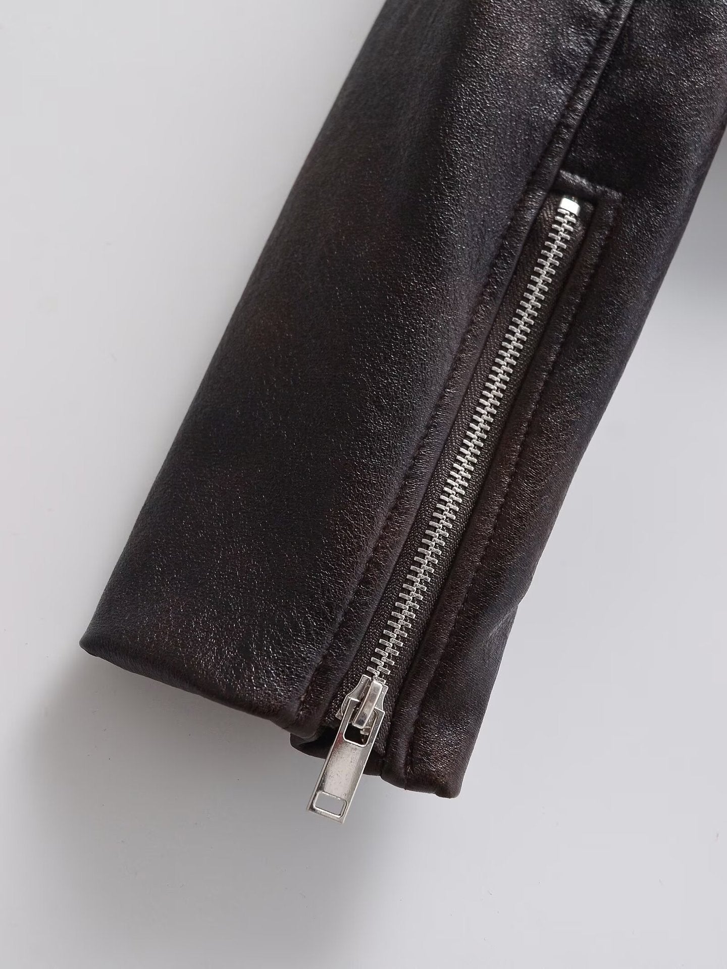 Women's Lapel Faux Leather Coat Fashion