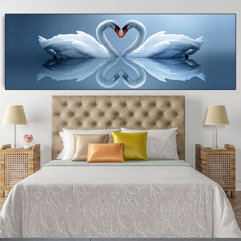 Swan Painting Decorative Art Poster