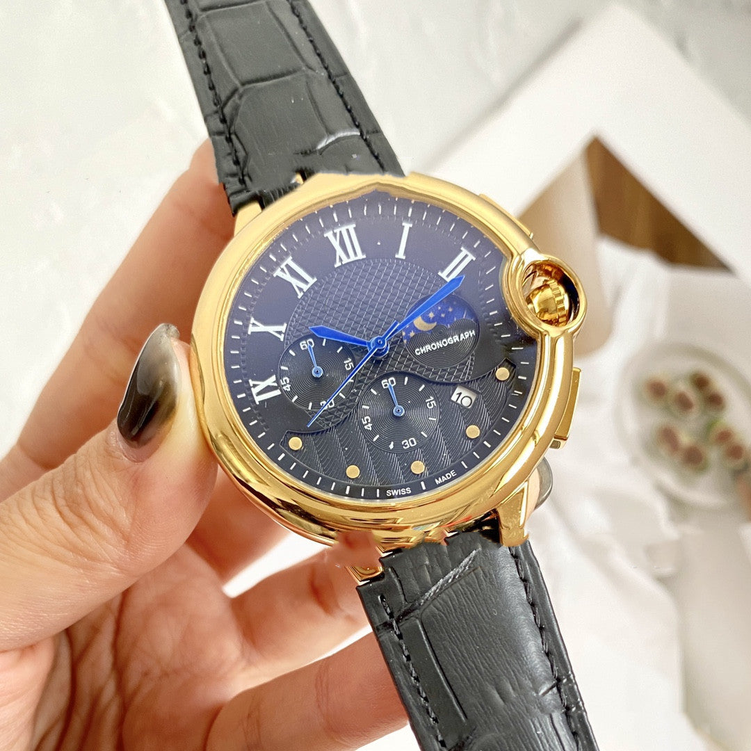 Fashion Casual Card Three-pin With Calendar Business Quartz Watch