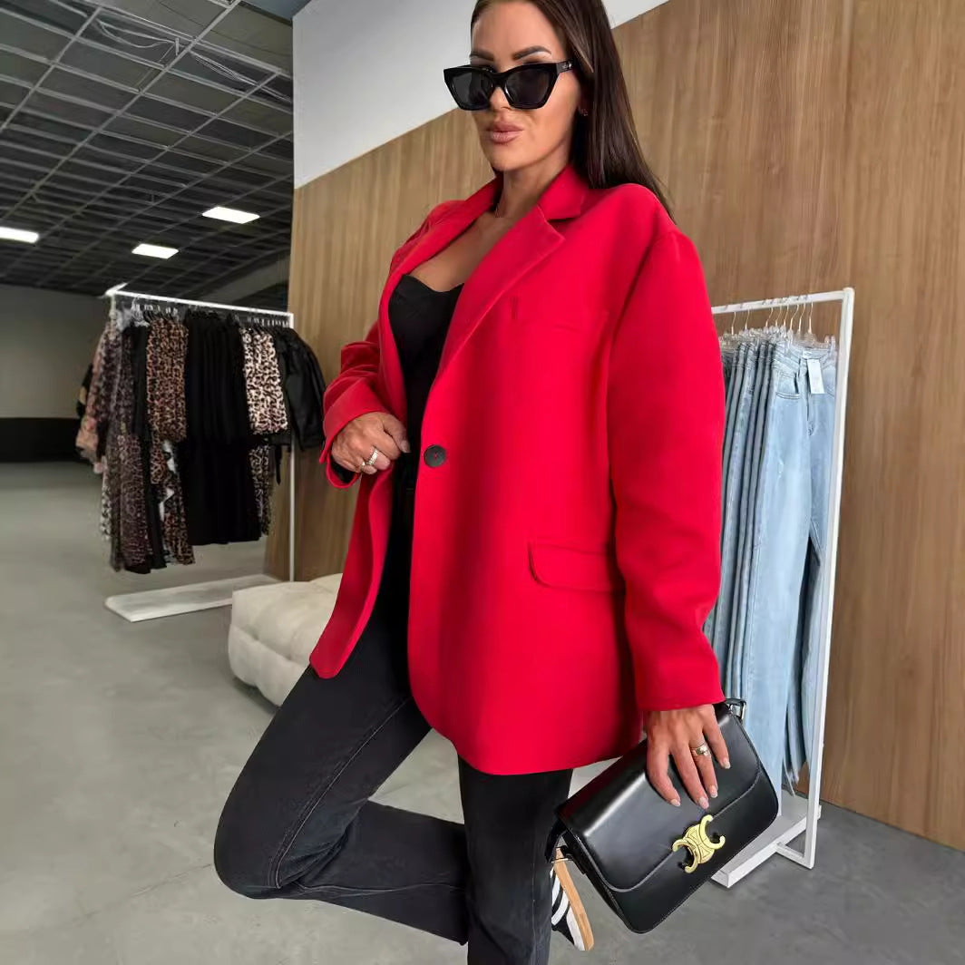 Women's Long-sleeved Suit Collar Top