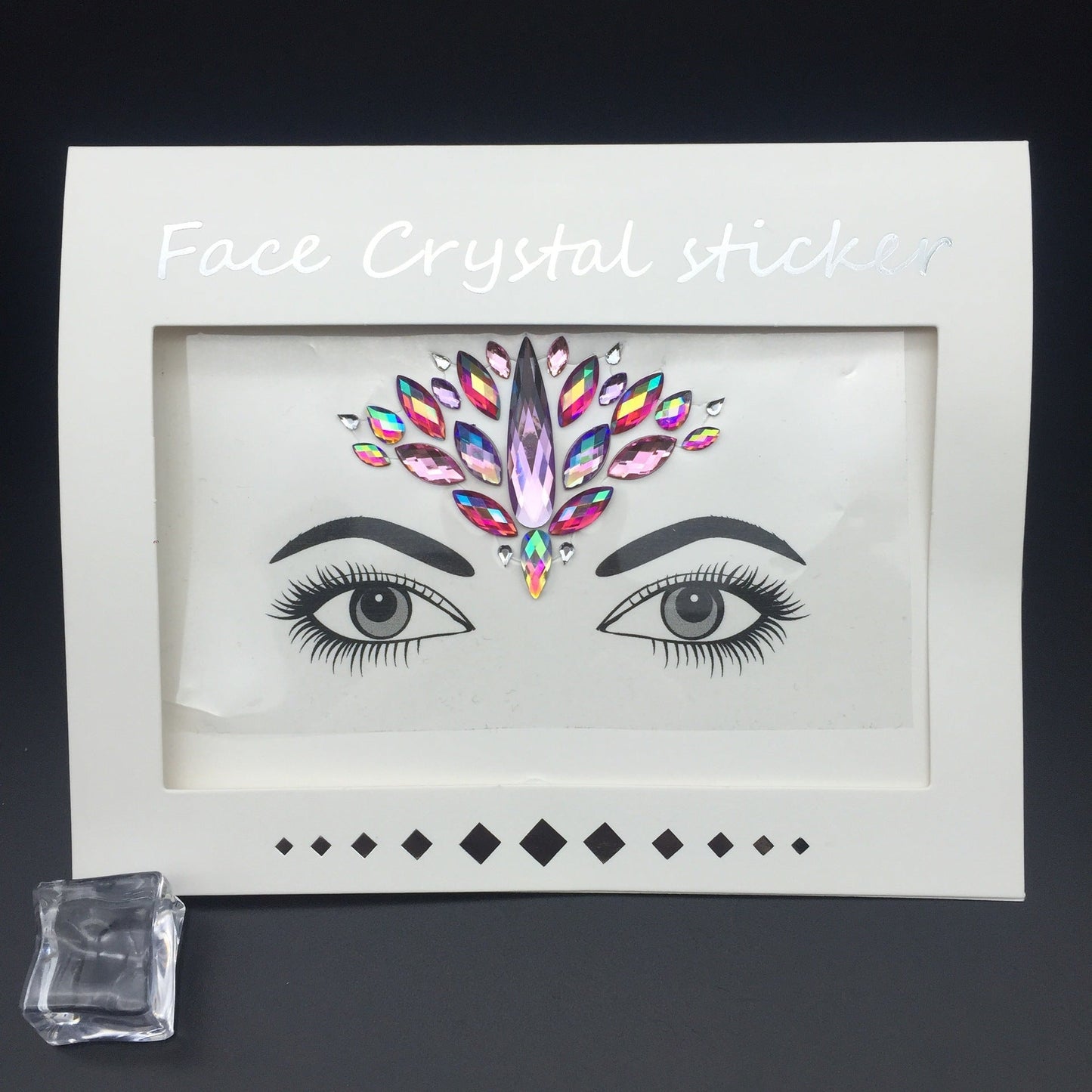 Acrylic Green Resin Diamond Face Sticker Rhinestone Face Sticker Crystal Diamond Eyebrow Sticker Diamond