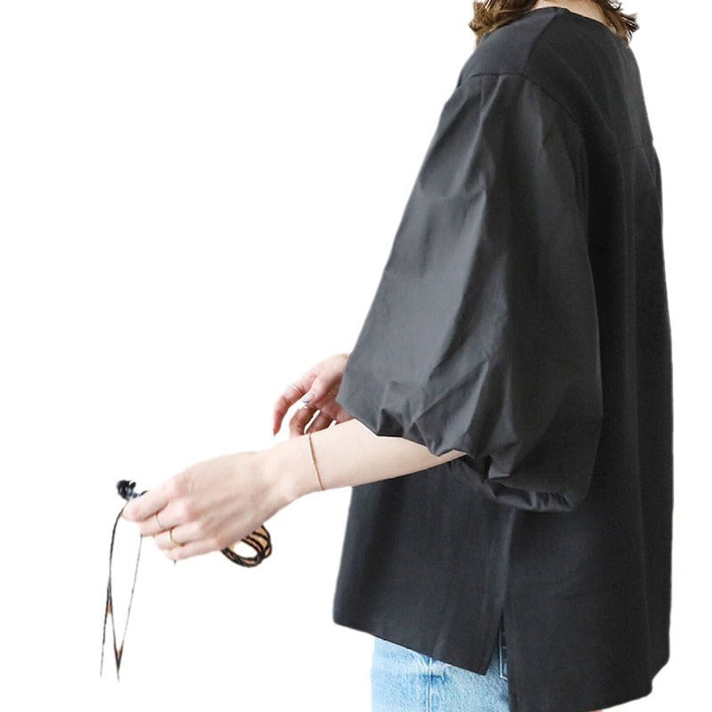 Women's Cotton T-shirt Patchwork Top