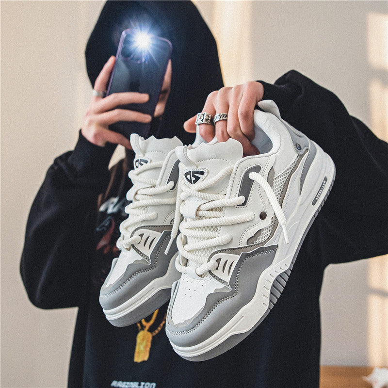 Retro Leisure Height Increasing Non-slip Design Bread Tide Men's Shoes