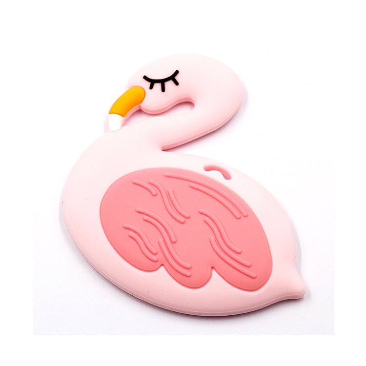1pc Animal Series Teether Silicone Pendant Accessories Unicorn Raccoon Flamingos Teether