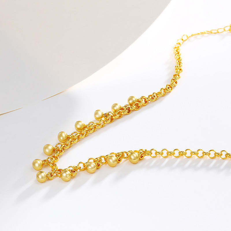 Alloy Simple Fashion Round Beads Tassel Bracelet European And American Design High Sense