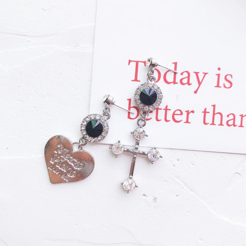 Baroque Cross Love Diamond Stud Earrings Earrings Earrings