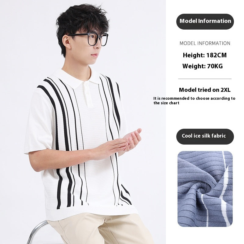 Ice Silk Short Sleeve High-grade Business Style