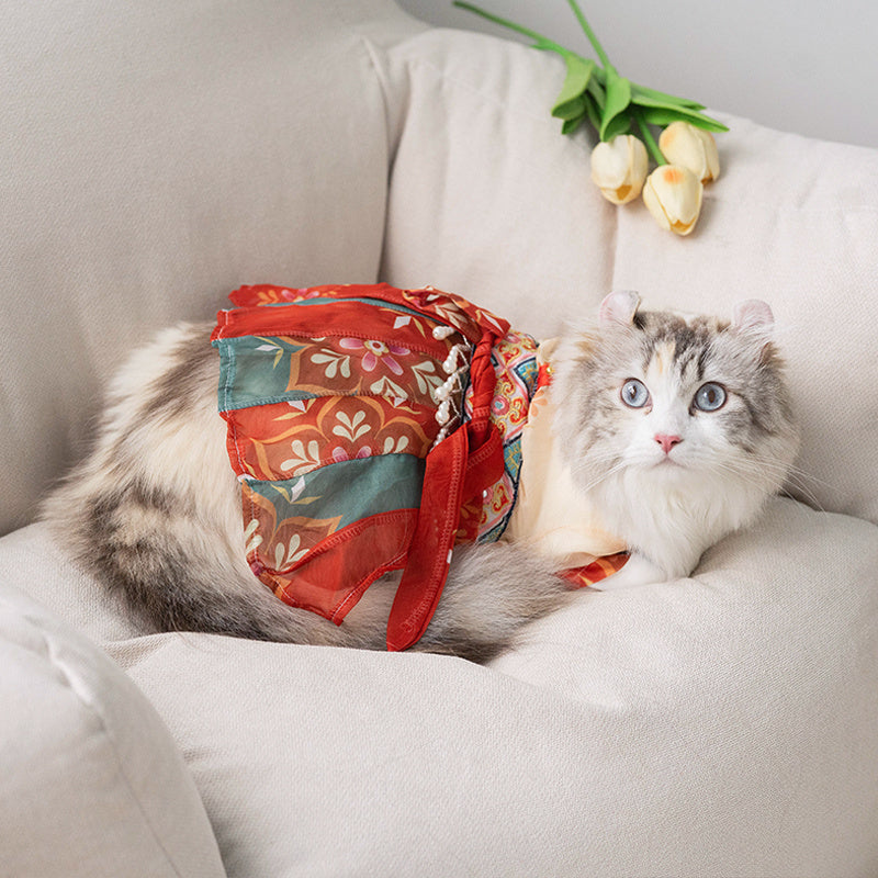 Cat Skirt Princess Style Pet Hanfu Anti Hair Loss