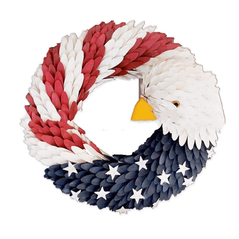 American Eagle Garland Door Decoration Patriotic Eagle 10 15 Inches