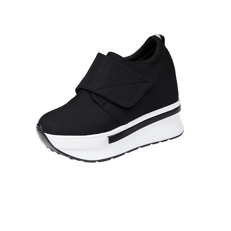 In the autumn of 2021 the new increase in women's shoe lace Korean thick soles muffin bottom student shoes casual shoes color