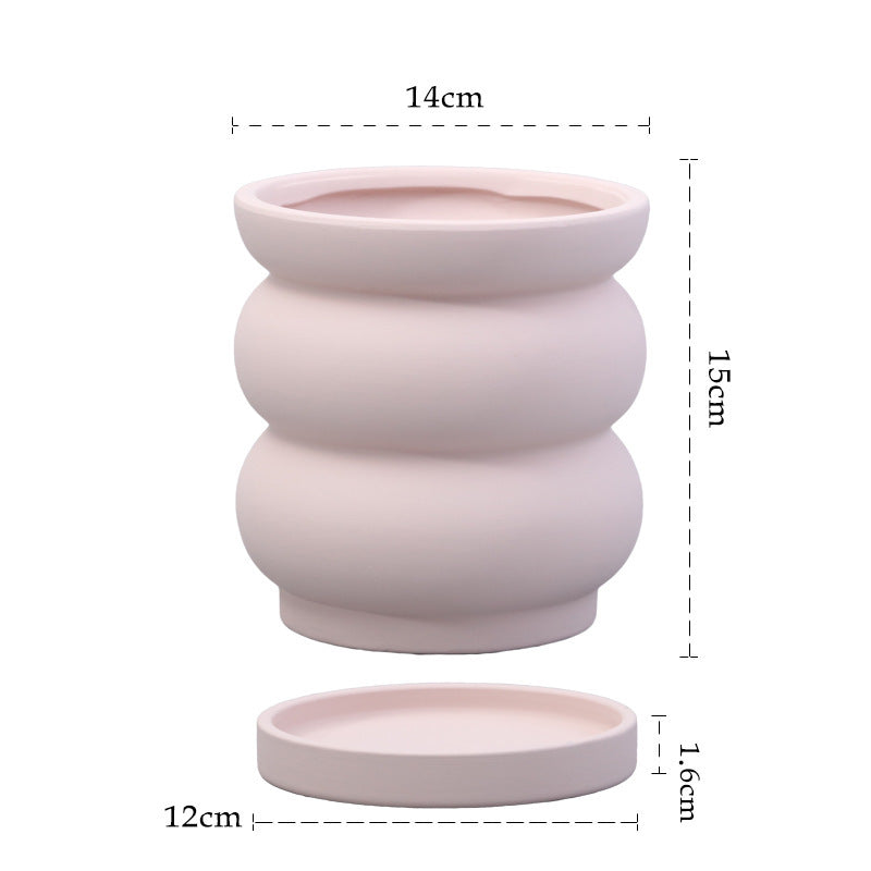 Plain Fired Breathable Ceramic Flowerpot
