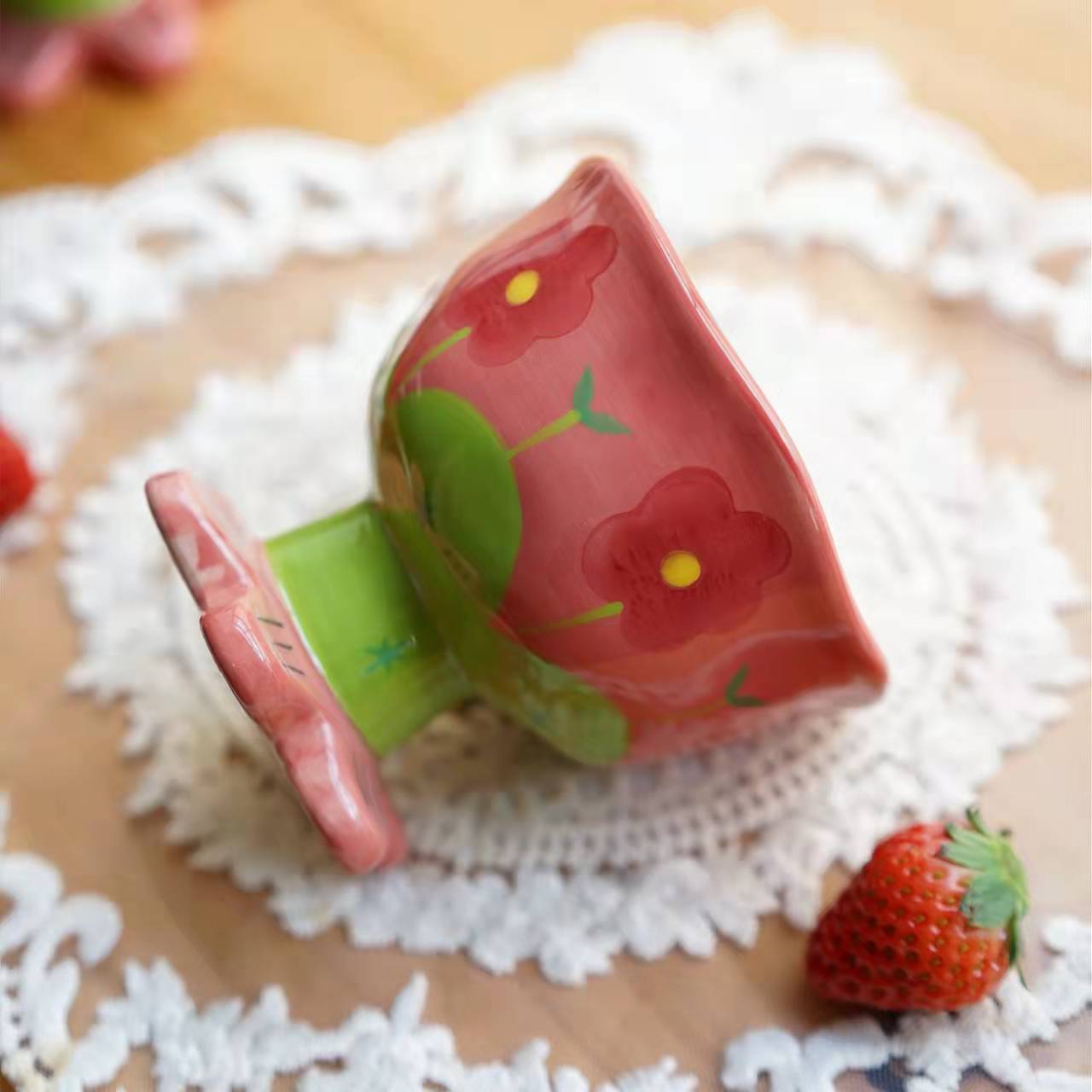 Original Korean Flower Ceramic Goblet