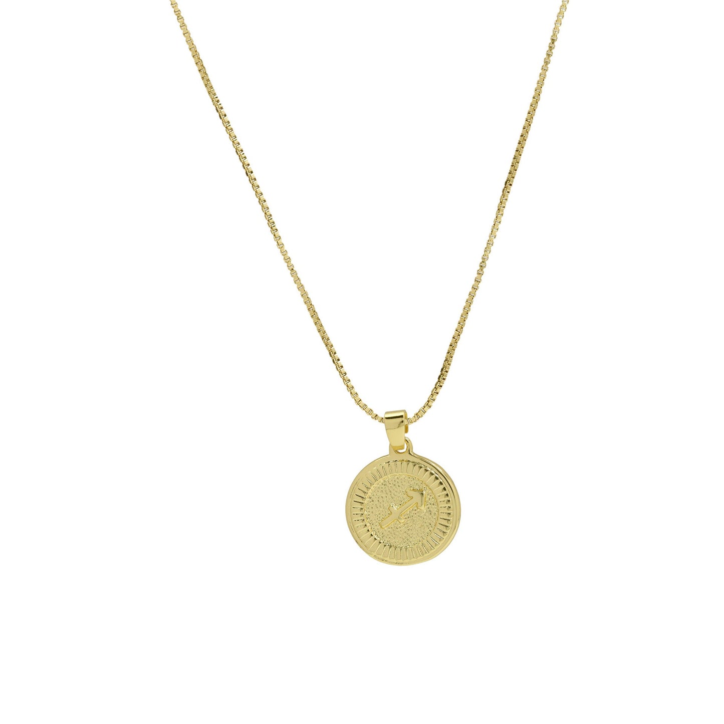 Brass 18K Gold Glossy 12 Twelve Constellations Necklace