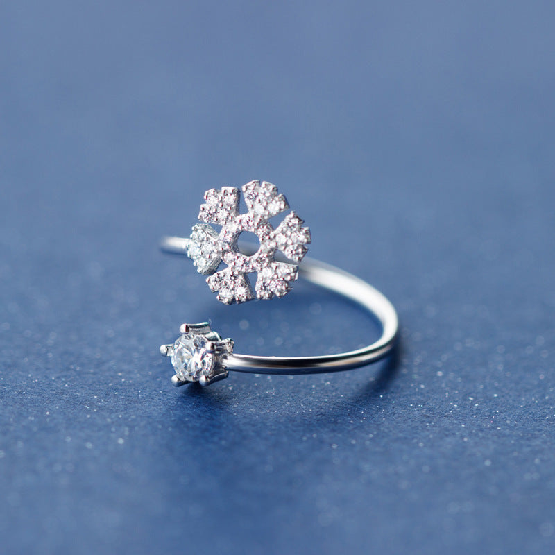 Sterling Silver Ring With Diamond Elk Christmas Full Diamond