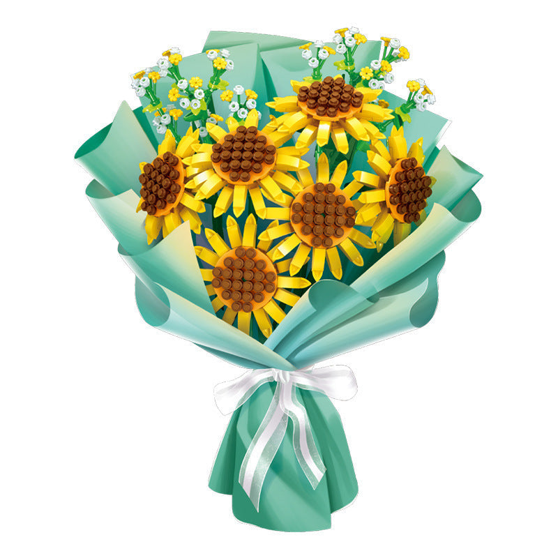 Building Block Sunflower Bouquet Girls' Assembled Toys