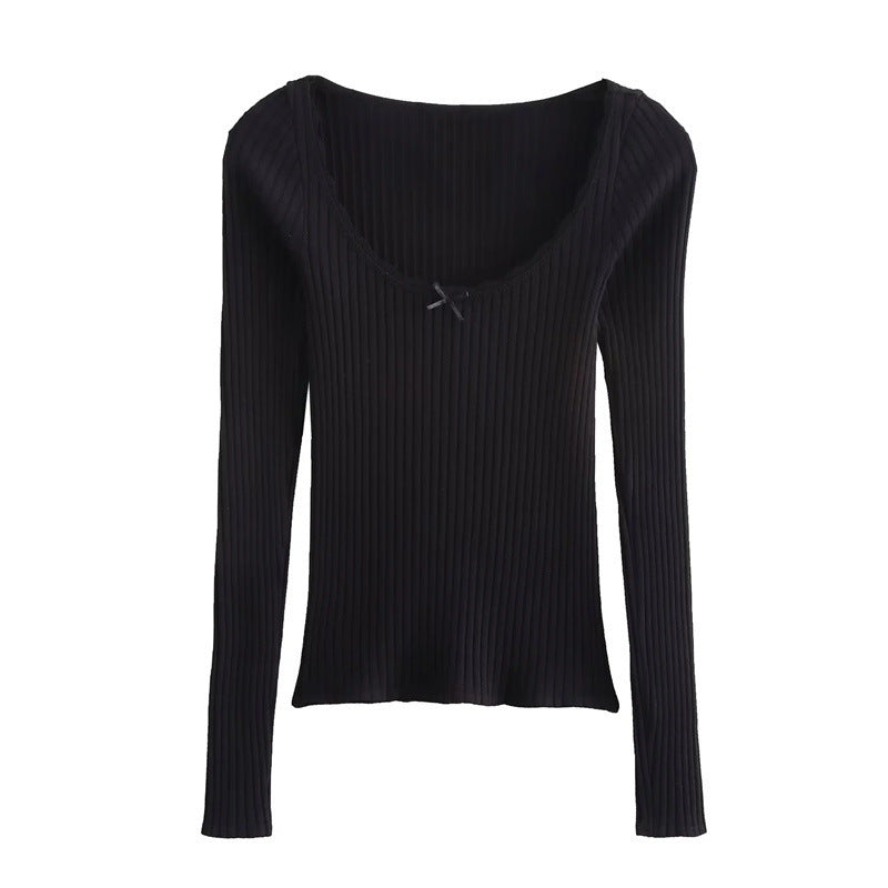 Women's Lace Bowknot Decoration Seamless Top